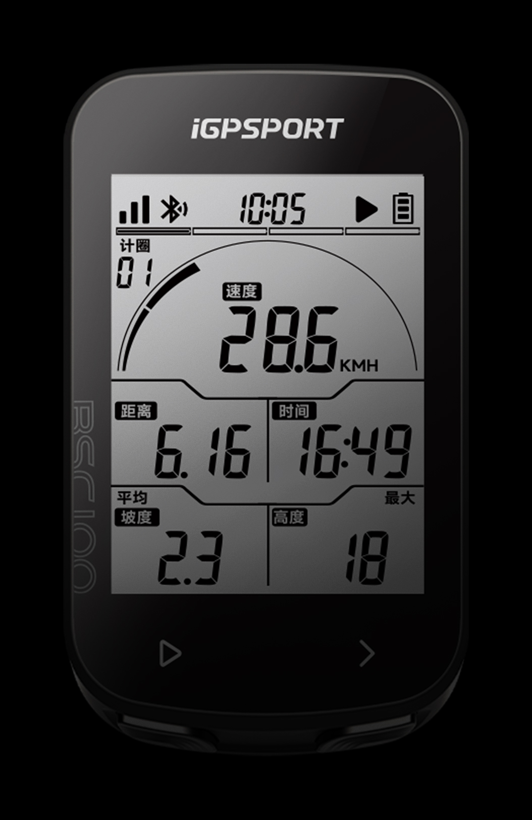 BSC100码表屏幕界面